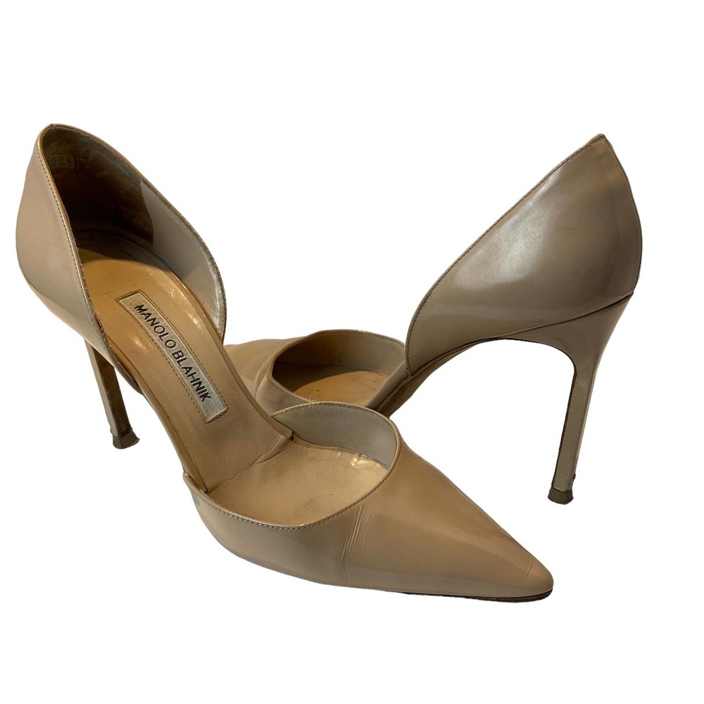 PRICE DROP!!! Manolo Blahnik Tan Point Toe Heel Shoe Sz 37.5 / 7.5